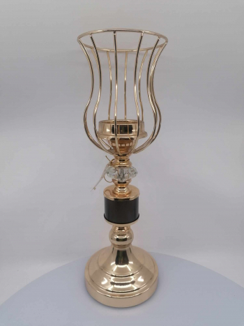 Kovový svietnik zlatý na sviečku,65x49x46 cm