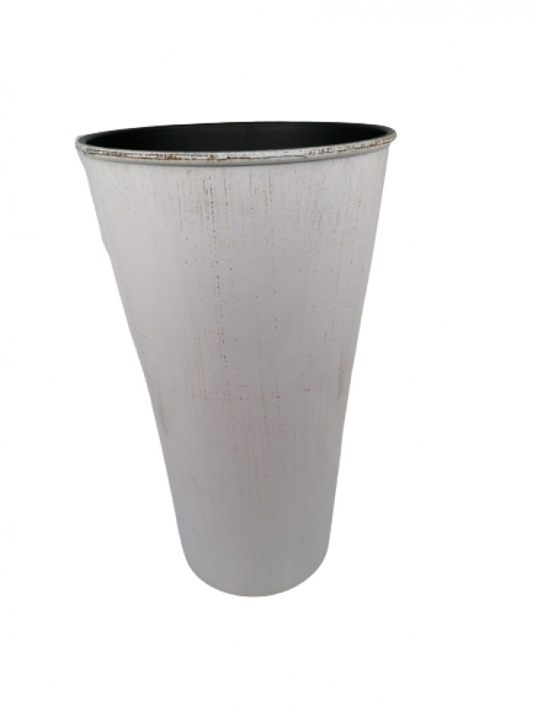 Plastová dekoračná váza, biela, 33x19 cm