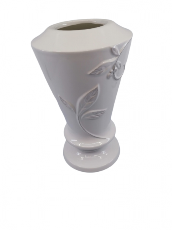 Váza keramická, dekoračná, biela. 22x13 cm	