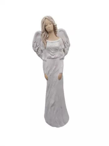 Soška anjel, biely, 36 cm