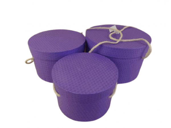 Flowerbox 3set fialový 1-Q27cm H17cm / 2- Q23cm H15cm / 3-Q20cm H13cm