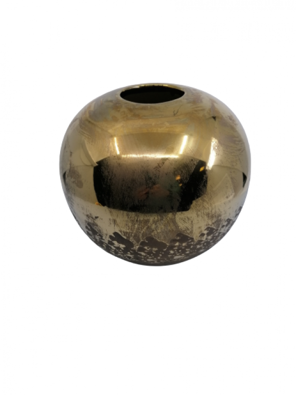 Keramická váza, zlatá, 18x15 cm