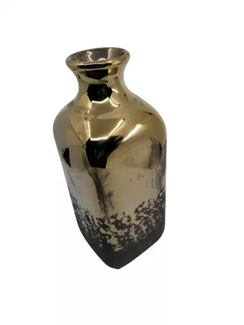 Keramická váza, zlatá, 23x9x9 cm