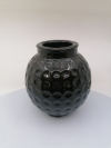 Keramická váza, tmavá, 17x18 cm