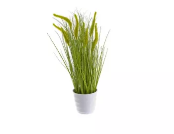 Dekoračná tráva v črepníku, zelená, 46 cm