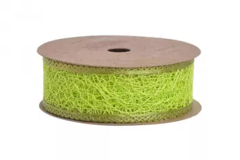 Dekoračná stuha zelenkavá čipkovaná, 2,7cm x 5m