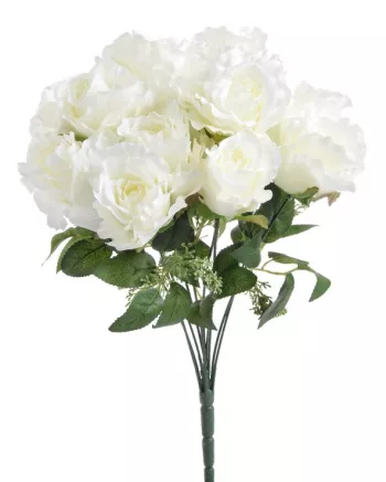 Kytica ruží, biela, 10 ks