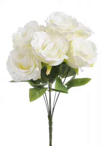 Kytica ruží, biela, 7 ks
