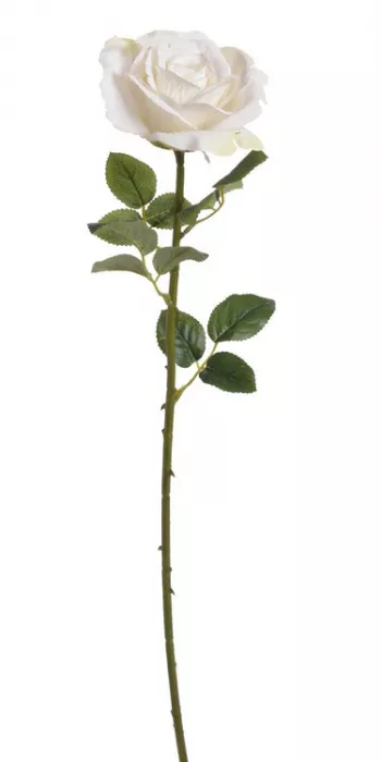 Ruža, umelá, biela, 67 cm